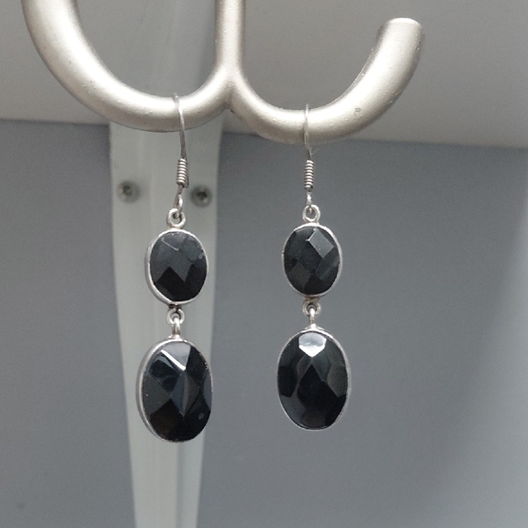 Charles Albert Jewelry - Charles Albert Black Onyx And Sterling Silver Dangle Earrings